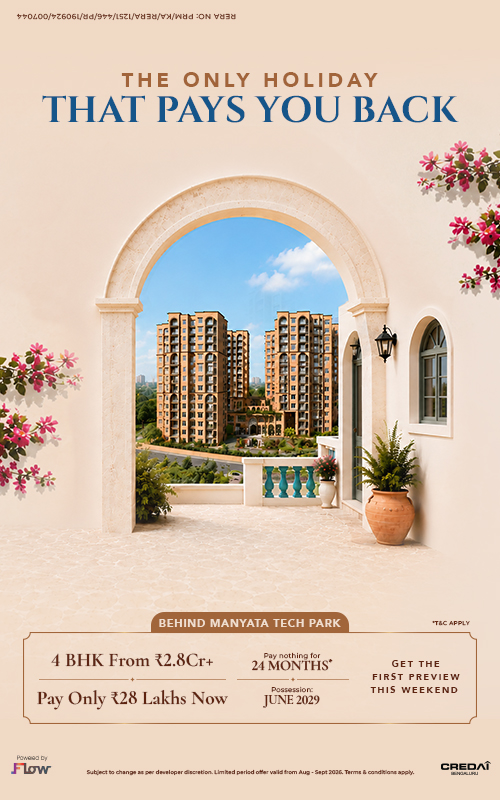 LAUNCHING NOW – MEDITERRANEAN LUXURY IN THE HEART OF NORTH BENGALURU | 25% EVERY YEAR | 3 & 4 BHK APARTMENTS | BEHIND MANYATA TECH PARK | PAY AT ZERO EXTRA COST
